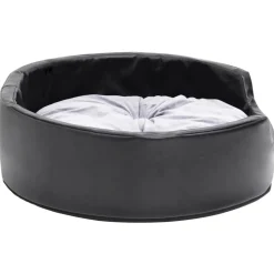 MAISON EXCLUSIVE - Lit pour chiens noir et gris 69x59x19 cm peluche et similicuir