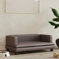 MAISON EXCLUSIVE - Lit pour chien marron 80x45x30 cm similicuir