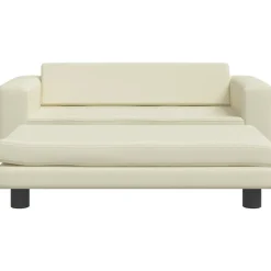 MAISON EXCLUSIVE - Lit pour chien avec extension crème 100x50x30 cm similicuir