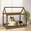 MAISON EXCLUSIVE - Lit pour chien marron miel 101x70x90 cm bois de pin solide
