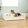 MAISON EXCLUSIVE - Lit pour chien blanc 95,5x65,5x28 cm bois de pin solide