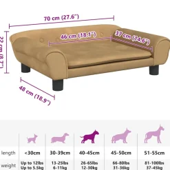 MAISON EXCLUSIVE - Lit pour chien marron 70x48x22 cm velours
