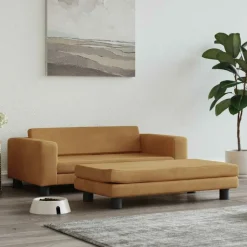 MAISON EXCLUSIVE - Lit pour chien avec extension marron 100x50x30 cm velours