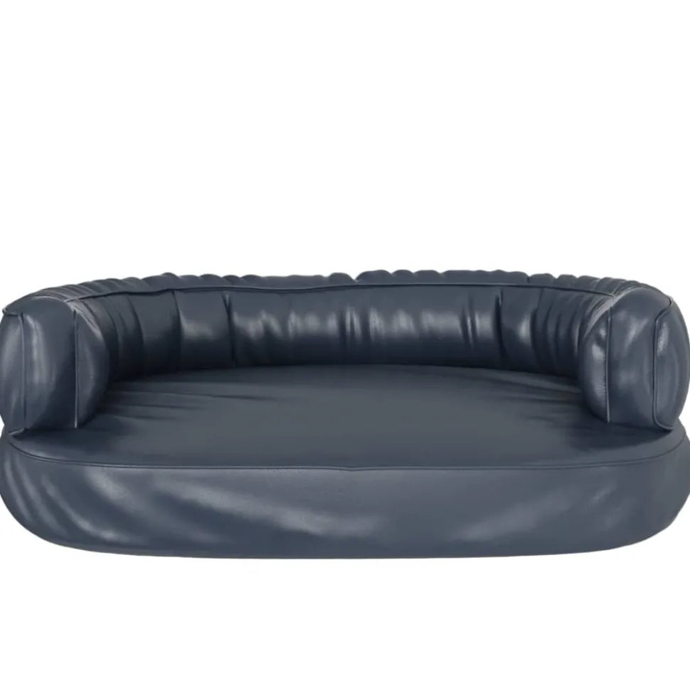 MAISON EXCLUSIVE - Lit pour chien ergonomique mousse bleu foncé 75x53cm similicuir