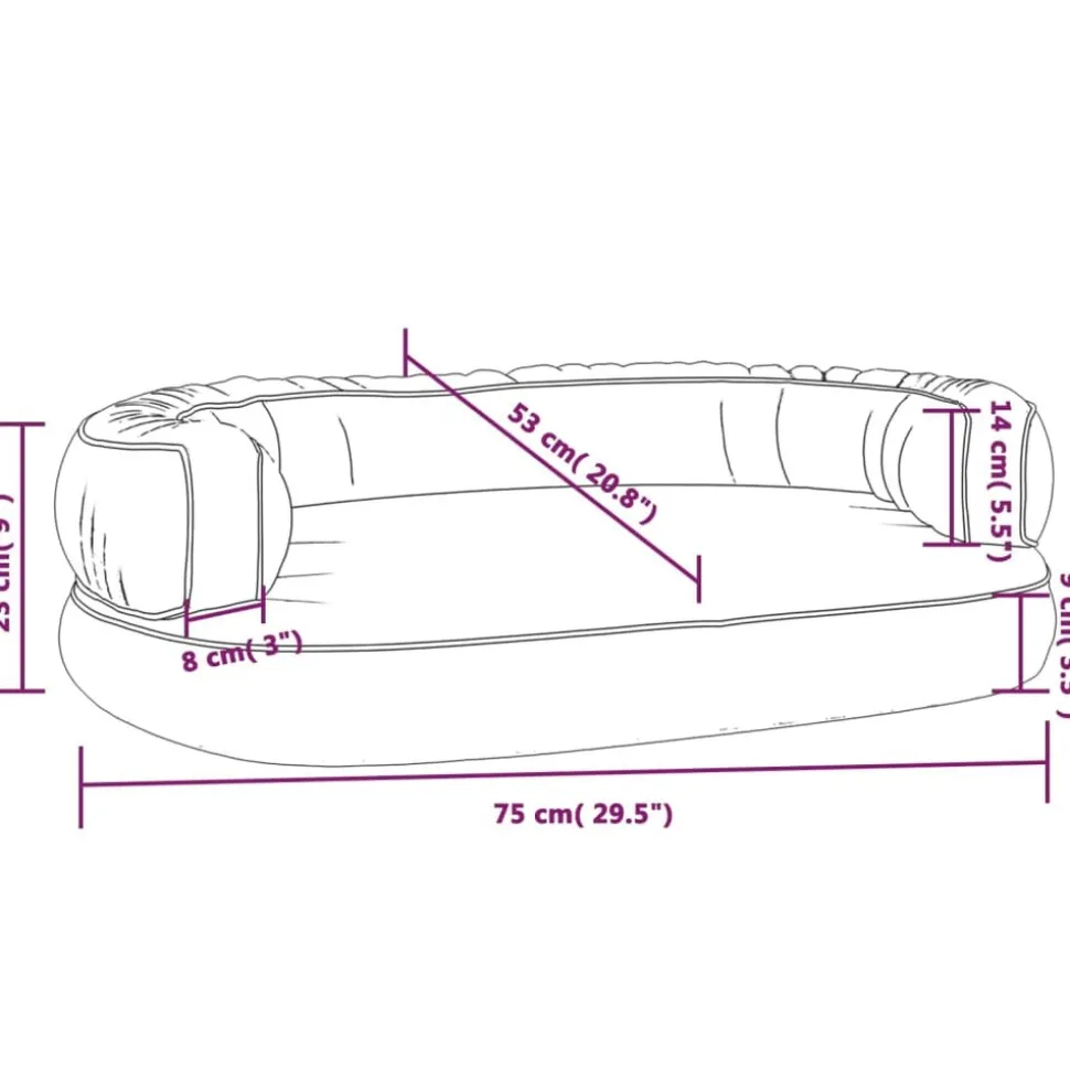 MAISON EXCLUSIVE - Lit pour chien ergonomique mousse bleu foncé 75x53cm similicuir