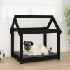 MAISON EXCLUSIVE - Lit pour chien noir 71x55x70 cm bois de pin solide