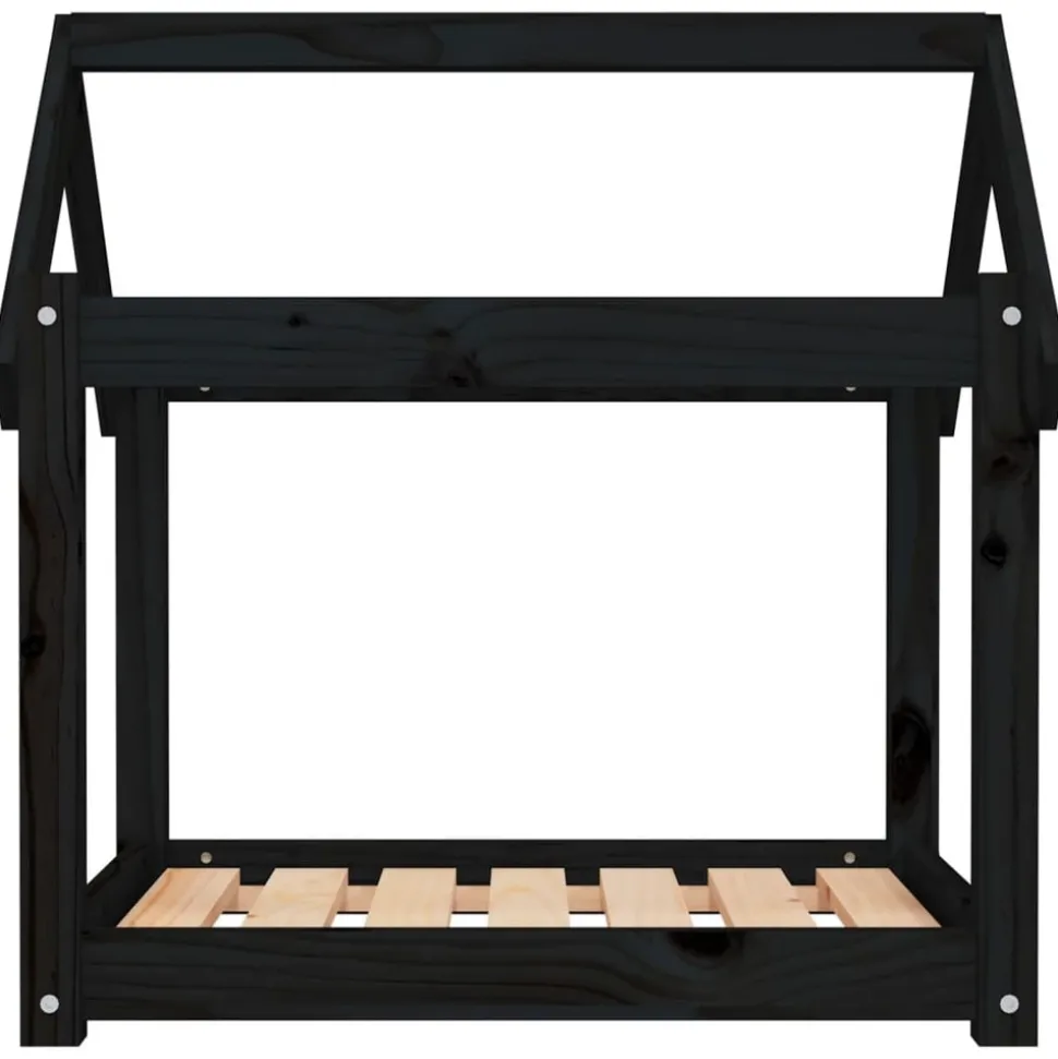 MAISON EXCLUSIVE - Lit pour chien noir 71x55x70 cm bois de pin solide