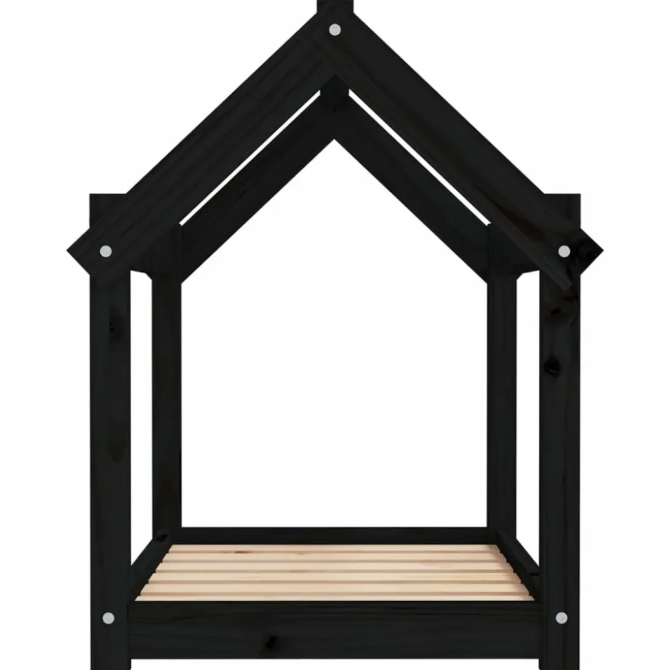 MAISON EXCLUSIVE - Lit pour chien noir 71x55x70 cm bois de pin solide