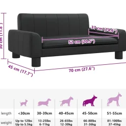 MAISON EXCLUSIVE - Lit pour chien noir 70x45x30 cm similicuir