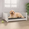MAISON EXCLUSIVE - Lit pour chien blanc 75,5x55,5x28 cm bois de pin solide