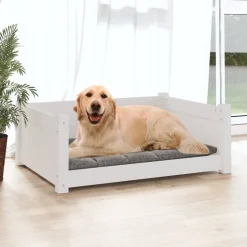 MAISON EXCLUSIVE - Lit pour chien blanc 75,5x55,5x28 cm bois de pin solide