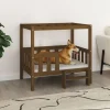 MAISON EXCLUSIVE - Lit pour chien marron miel 95,5x73,5x90 cm bois de pin solide