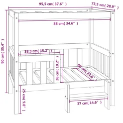 MAISON EXCLUSIVE - Lit pour chien marron miel 95,5x73,5x90 cm bois de pin solide