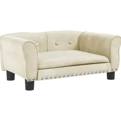 MAISON EXCLUSIVE - Lit pour chien crème 70x45x30 cm velours