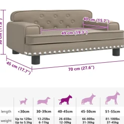 MAISON EXCLUSIVE - Lit pour chien cappuccino 70x45x30 cm similicuir