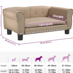 MAISON EXCLUSIVE - Lit pour chien cappuccino 70x45x30 cm similicuir