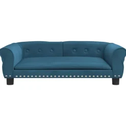 MAISON EXCLUSIVE - Lit pour chien bleu 95x55x30 cm velours