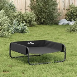 MAISON EXCLUSIVE - Lit surélevé pour chien anthracite tissu oxford et acier