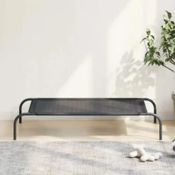 MAISON EXCLUSIVE - Lit surélevé pour chien noir l textilène