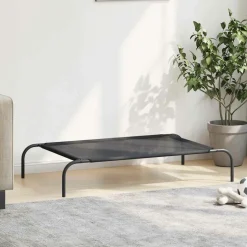 MAISON EXCLUSIVE - Lit surélevé pour chien noir l textilène