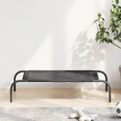 MAISON EXCLUSIVE - Lit surélevé pour chien noir s textilène