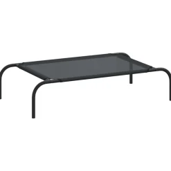 MAISON EXCLUSIVE - Lit surélevé pour chien noir s textilène