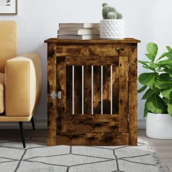 MAISON EXCLUSIVE - Meuble de cage pour chiens chêne fumé 64,5x80x71 cm