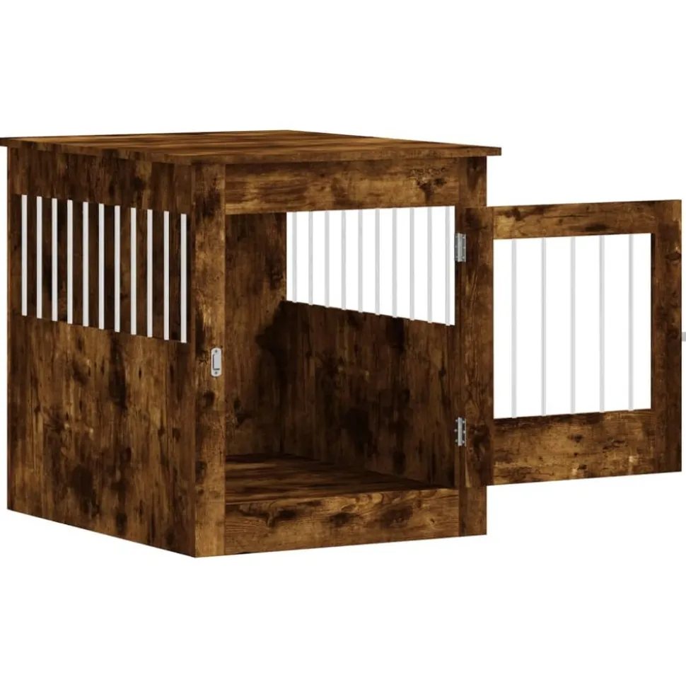 MAISON EXCLUSIVE - Meuble de cage pour chiens chêne fumé 64,5x80x71 cm