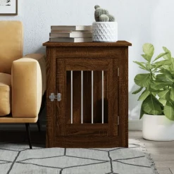 MAISON EXCLUSIVE - Meuble de cage pour chiens chêne marron 55x75x65 cm