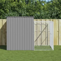 MAISON EXCLUSIVE - Niche pour chien avec cour gris clair 214x253x181 cm