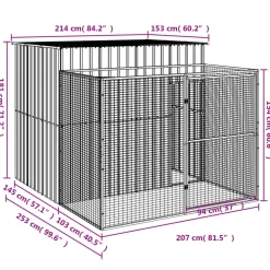 MAISON EXCLUSIVE - Niche pour chien avec cour gris clair 214x253x181 cm