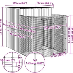 MAISON EXCLUSIVE - Niche pour chien avec cour gris clair 165x251x181 cm