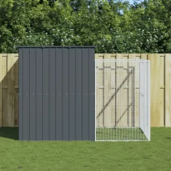 MAISON EXCLUSIVE - Niche pour chien avec cour anthracite 214x253x181 cm