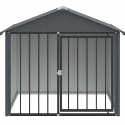 MAISON EXCLUSIVE - Niche pour chien avec toit noir 117x103x102 cm acier galvanisé