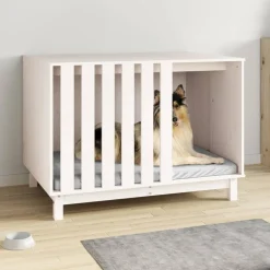 MAISON EXCLUSIVE - Niche pour chien blanc 100x70x72 cm bois de pin massif