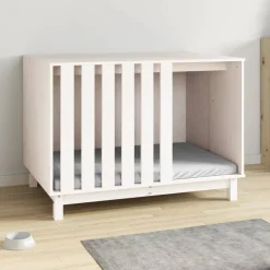 MAISON EXCLUSIVE - Niche pour chien blanc 100x70x72 cm bois de pin massif