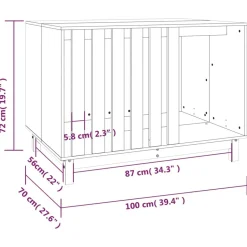 MAISON EXCLUSIVE - Niche pour chien blanc 100x70x72 cm bois de pin massif