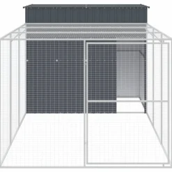 MAISON EXCLUSIVE - Niche pour chien avec cour anthracite 214x457x181 cm