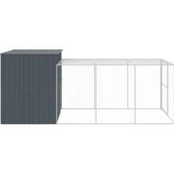 MAISON EXCLUSIVE - Niche pour chien avec cour anthracite 214x457x181 cm