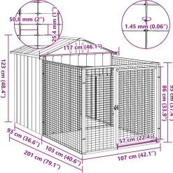 MAISON EXCLUSIVE - Niche pour chien avec cour anthracite 117x201x123 cm