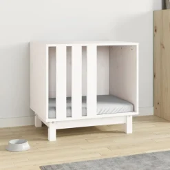 MAISON EXCLUSIVE - Niche pour chien blanc 60x45x57 cm bois de pin massif