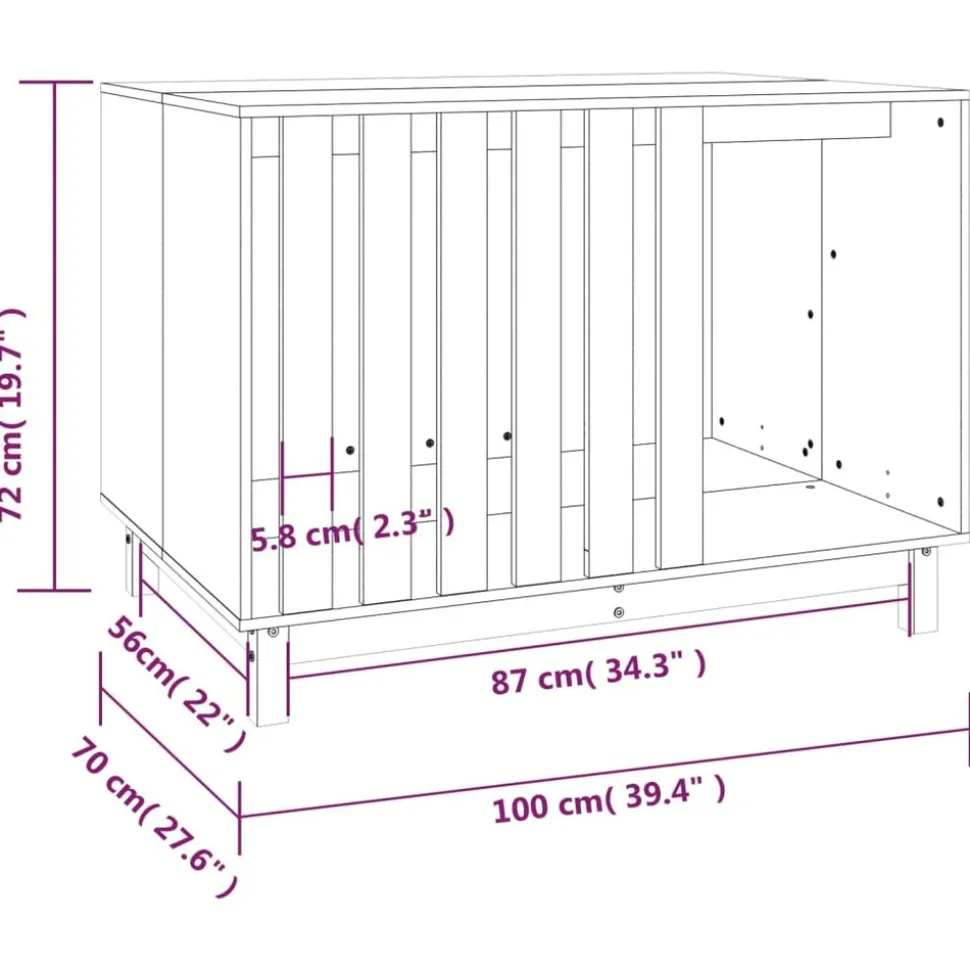 MAISON EXCLUSIVE - Niche pour chien 100x70x72 cm bois de pin massif