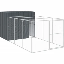 MAISON EXCLUSIVE - Niche pour chien avec cour anthracite 214x457x181 cm