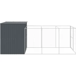 MAISON EXCLUSIVE - Niche pour chien avec cour anthracite 214x457x181 cm