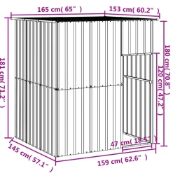 MAISON EXCLUSIVE - Niche pour chien avec toit anthracite acier galvanisé