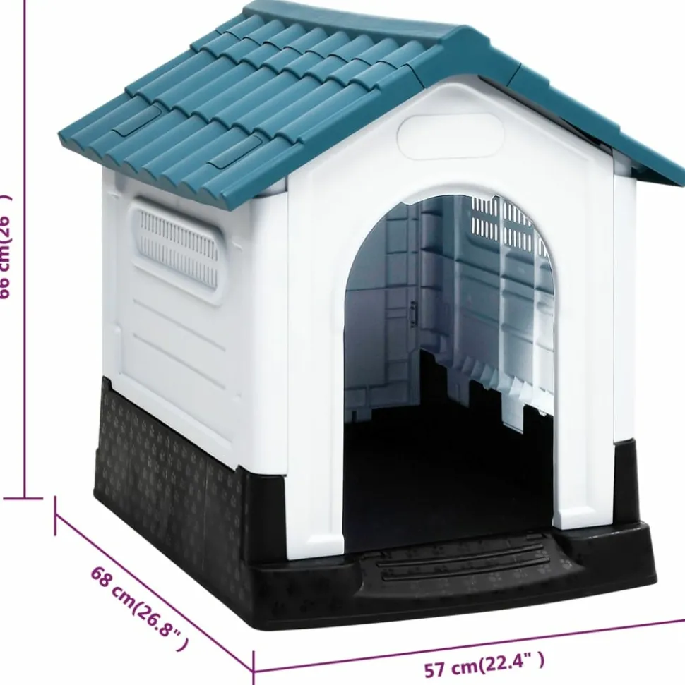 MAISON EXCLUSIVE - Niche pour chien bleu 57x68x66 cm polypropylène