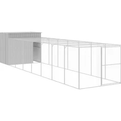 MAISON EXCLUSIVE - Niche pour chien avec cour gris clair 214x865x181 cm