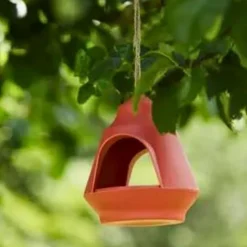 Mangeoire oiseaux sauvages orange en bambou