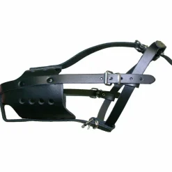 MARTIN SELLIER - Muselière pour chien en cuir pleine fleur noir