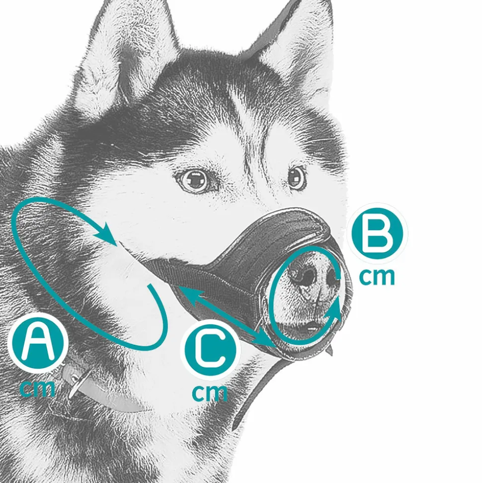 Muselière en nylon grille réglable longueur chiens chien mesure ferplast muzzle net